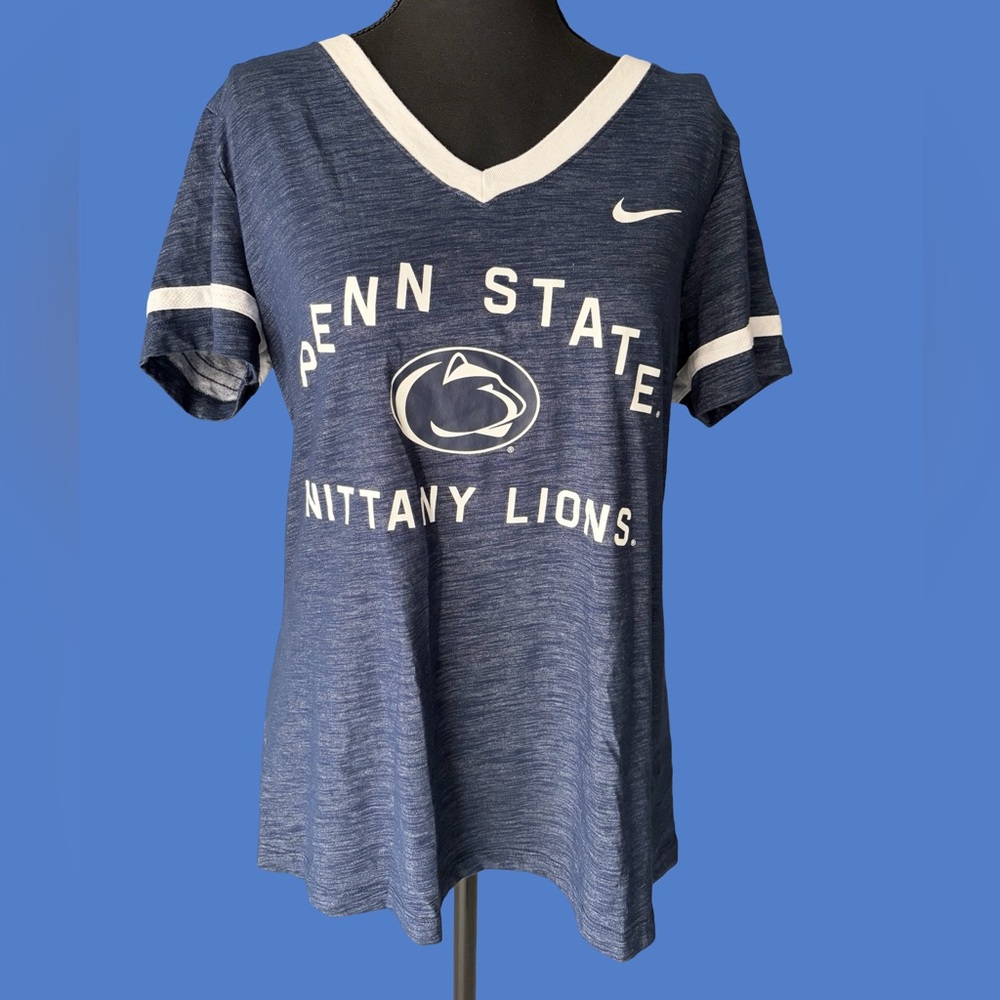 Nike Penn State Nittany Lions Navy White V-Neck Short Sleeve Tee